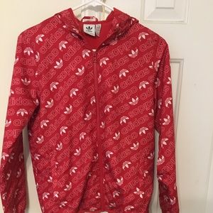 Boys Red Adidas windbreaker